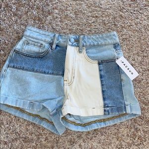 pacsun color block mom shorts